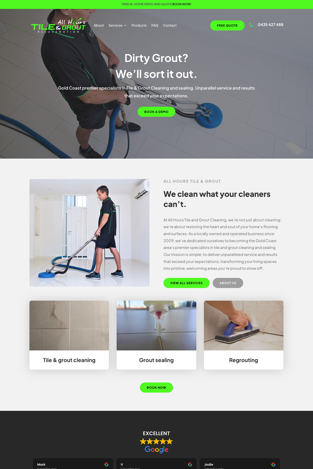 All Hours tile and grout