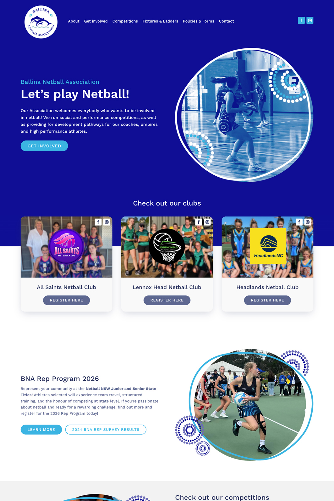 Ballina-netball-website-screenshot